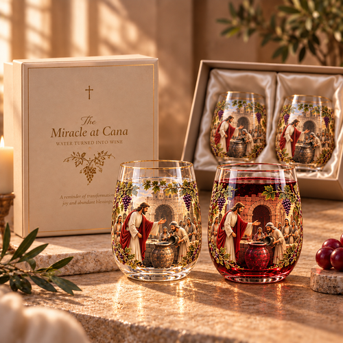 The Miracle at Cana – Water to Wine Faith Glass Set