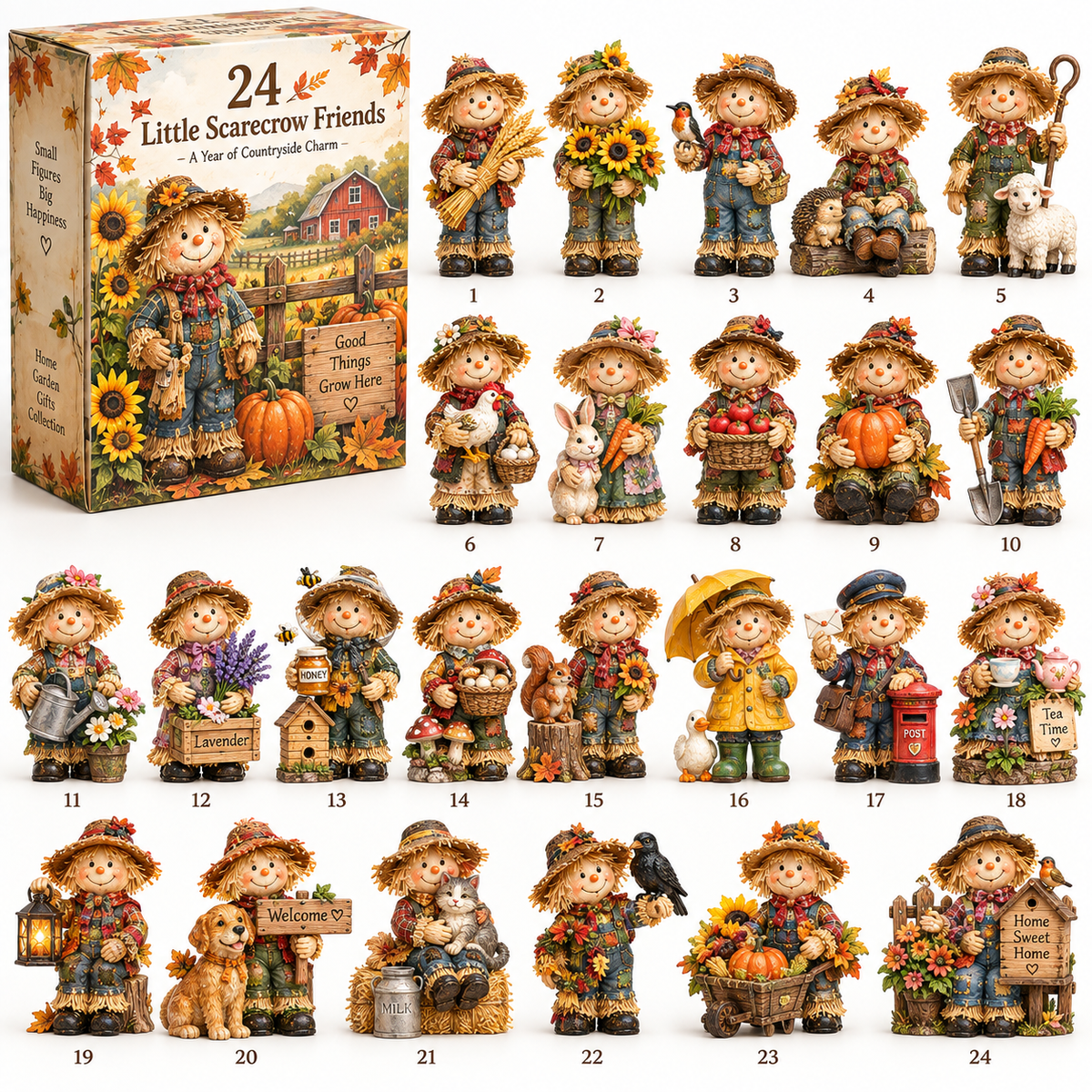 24 Little Scarecrow Friends — A Countryside Collection of Harvest, Home & Happiness 🌻
