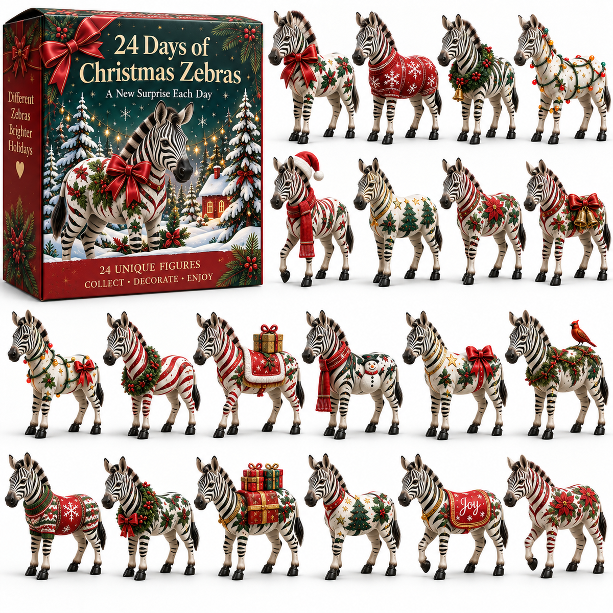 🦓 24 Days of Christmas Zebras — A Different Stripe for Every Day 🎄