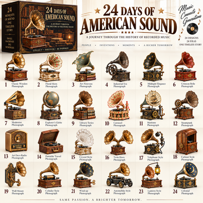 24 Days of Vintage Phonographs — A Journey Through the Golden Age of Sound 🎵