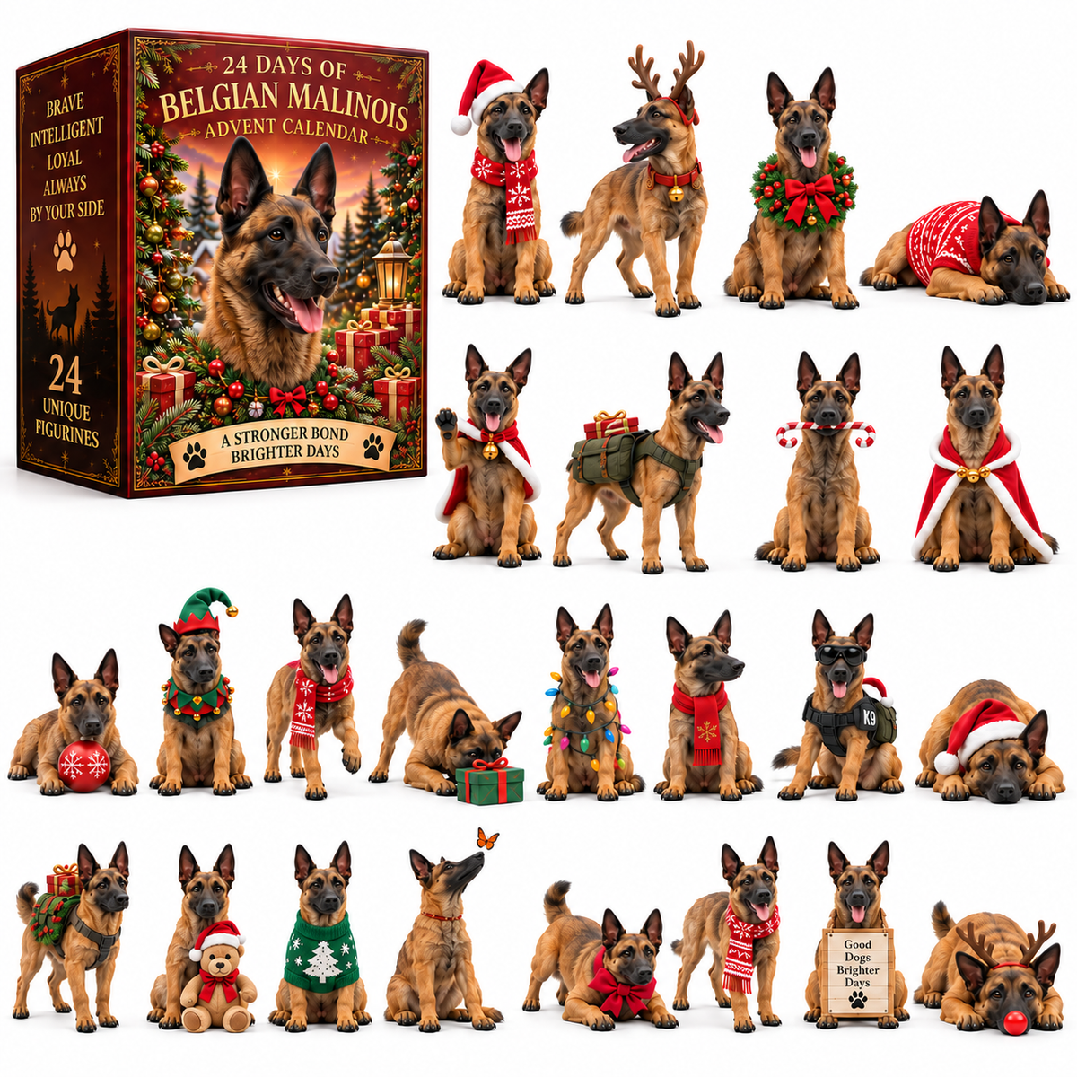 24 Days of Belgian Malinois Joy — 24 Unique Collectible Figurines
