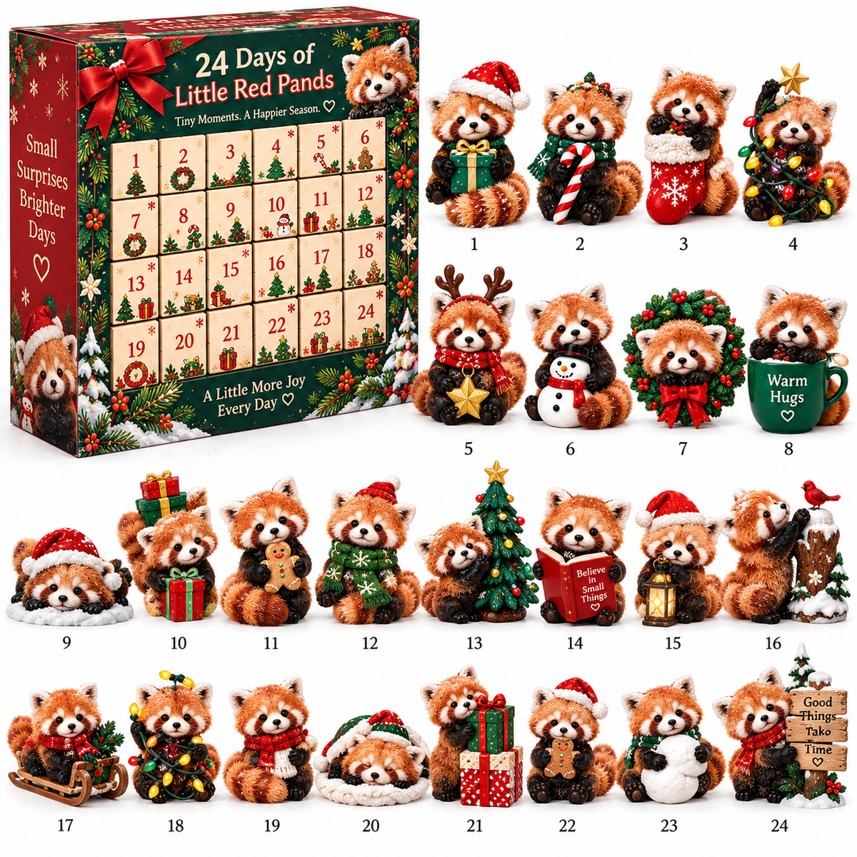 🐾 24 Days of Little Red Pandas — 24 Tiny Personalities to Discover 🎁