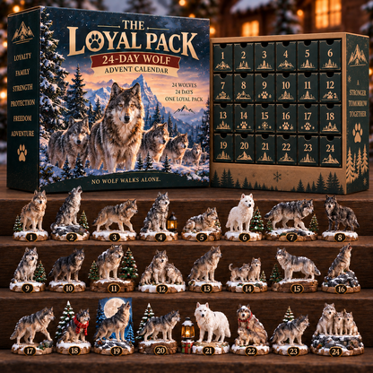 🐺🎄 The Loyal Pack – 24-Day Wolf Advent Calendar, 24 Collectible Wolf Figurines for Christmas 🎁
