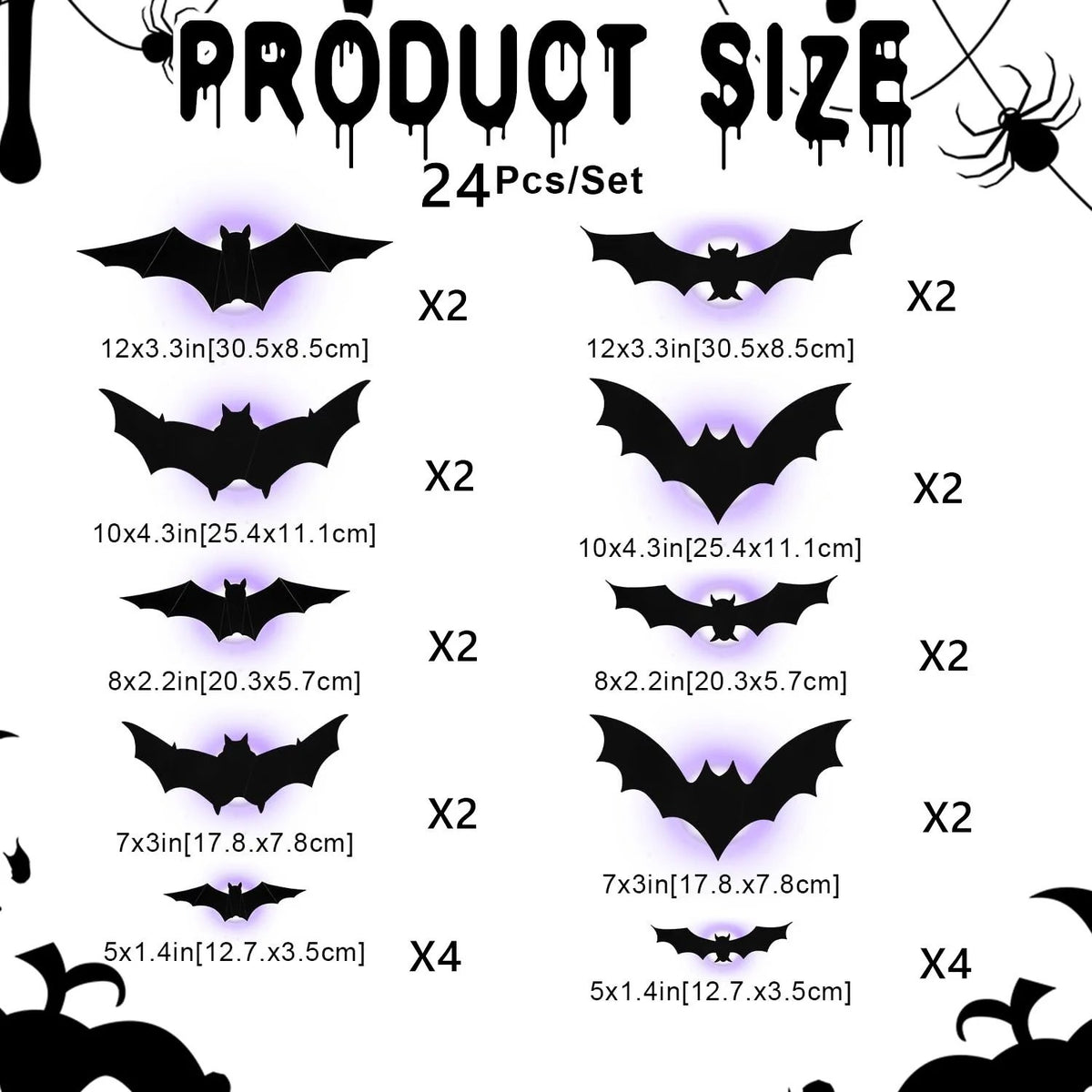 🦇Halloween 3D Lighted Bats