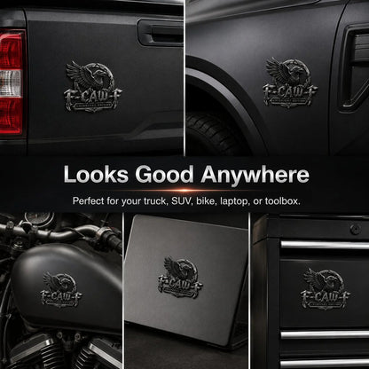 🦅 F-CAW-FTM Midnight Edition Metal Emblem - Premium Raven Badge For Drivers With Attitude
