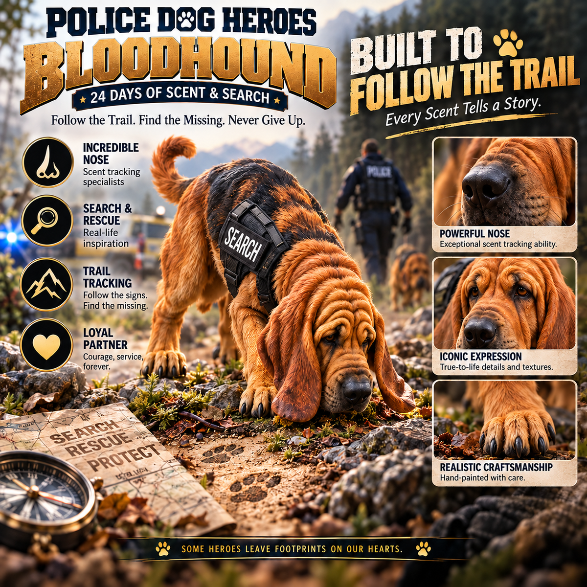 🐾 24 Days of Police Dog Heroes — Bloodhound & Dutch Shepherd Mission Collection