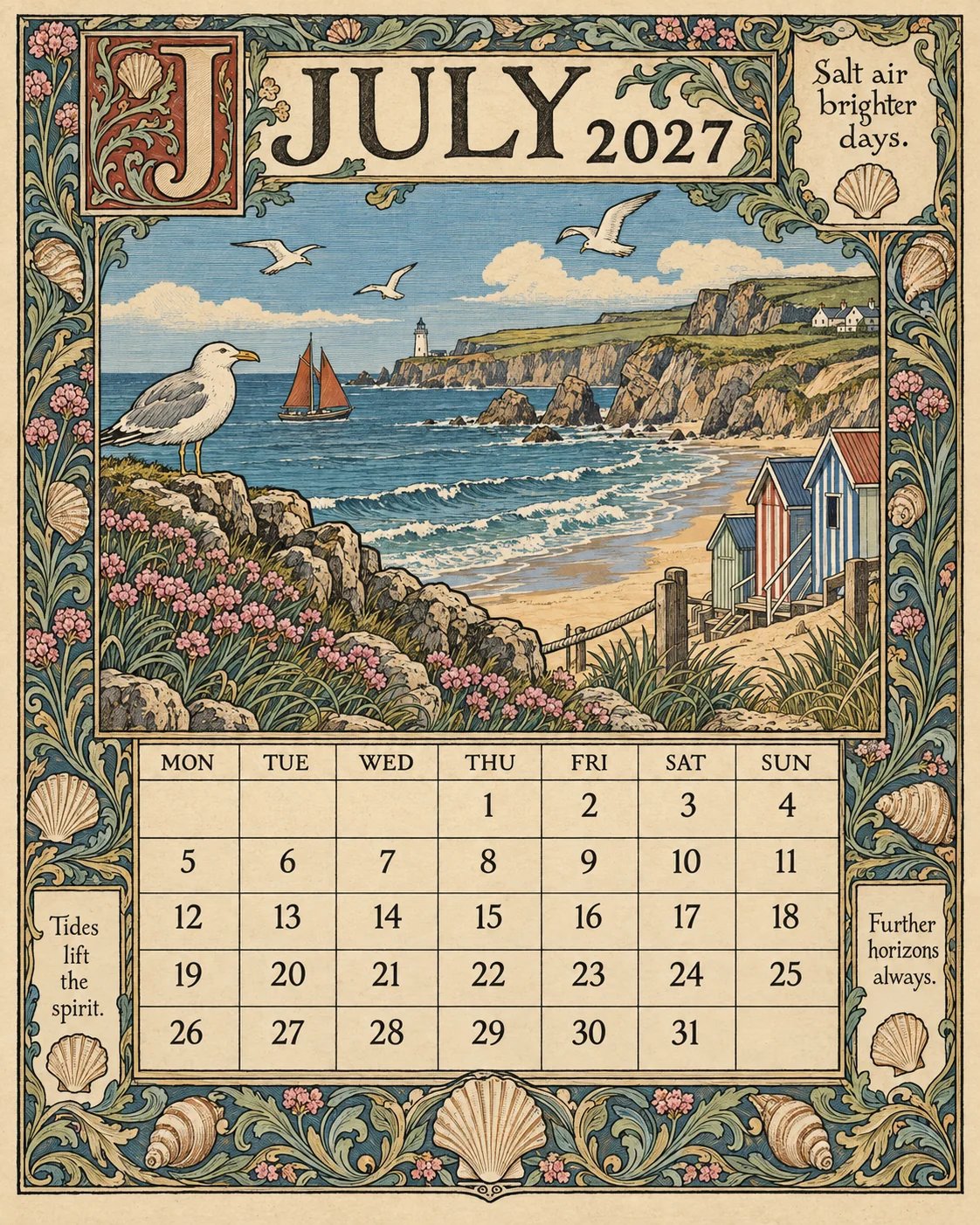 A Year in Britain 2027 – Vintage Storybook Wall Calendar