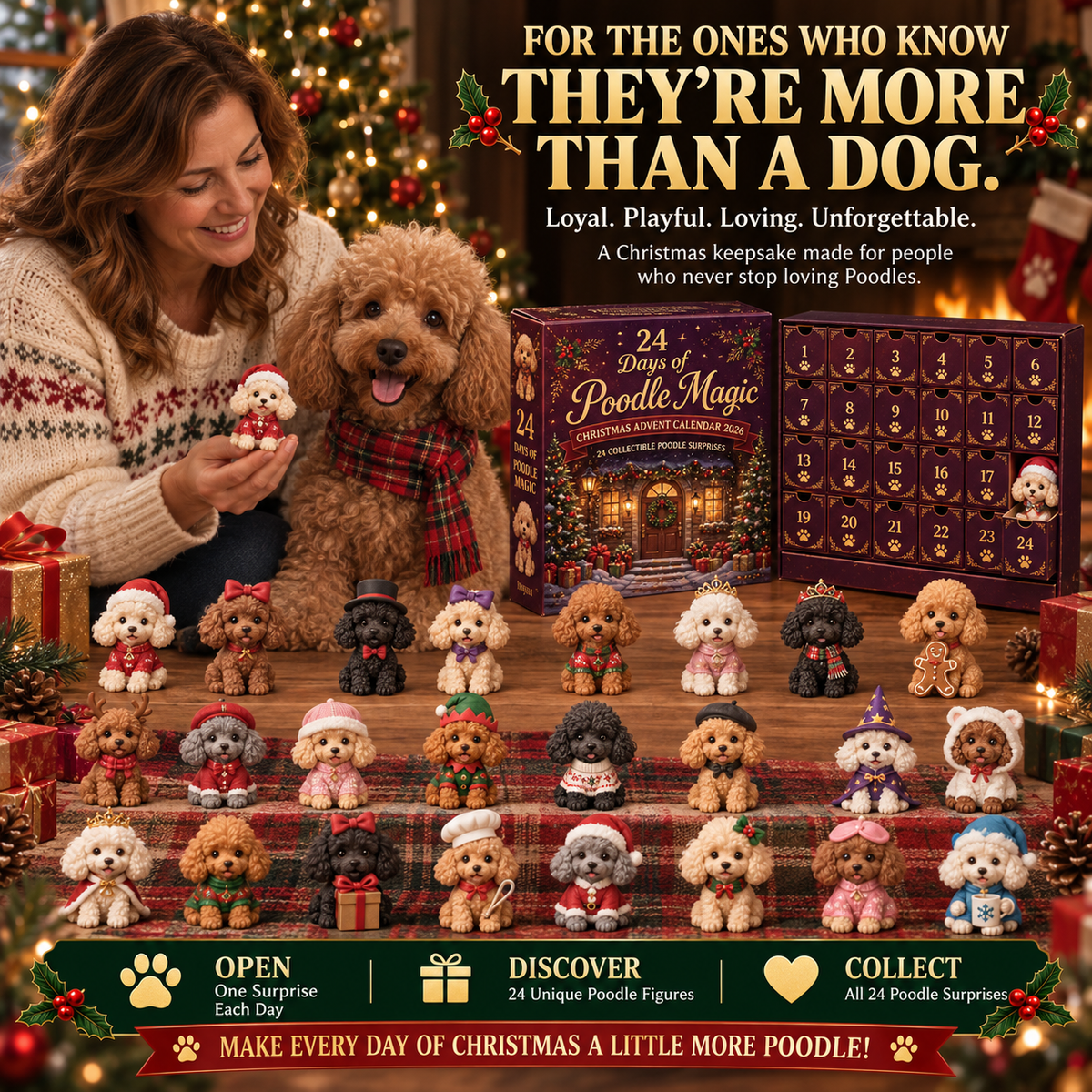 🥇 2026 Poodle Holiday Pawtrait Collection – 24 Festive Little Companions