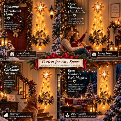 👼 Heavenly Angel Light Trail – Faith-Inspired Christmas Wall Decor