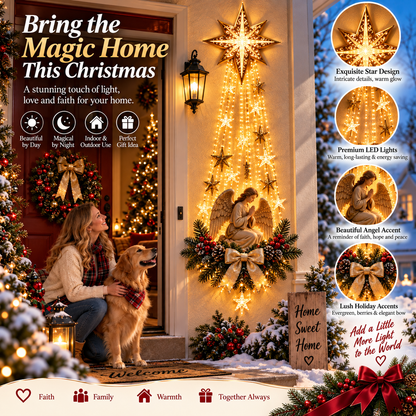 👼 Heavenly Angel Light Trail – Faith-Inspired Christmas Wall Decor