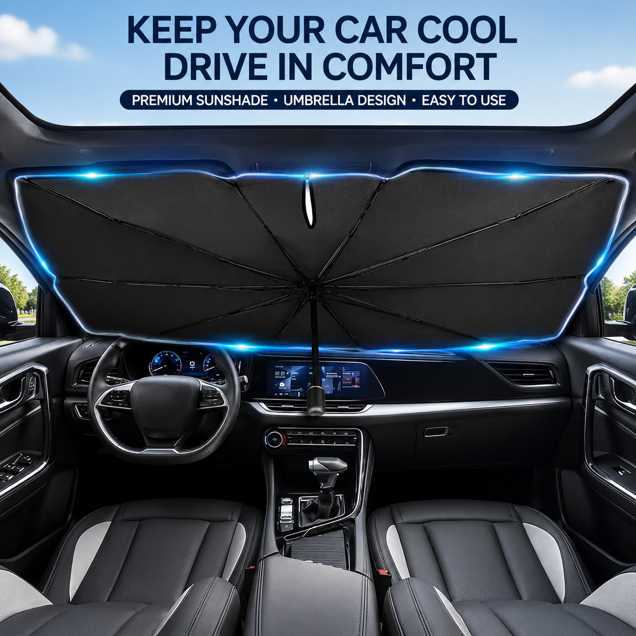 ✨️Last Day 49% OFF☀️🚗2026 Upgraded Car Windshield Sun Shade Umbrella