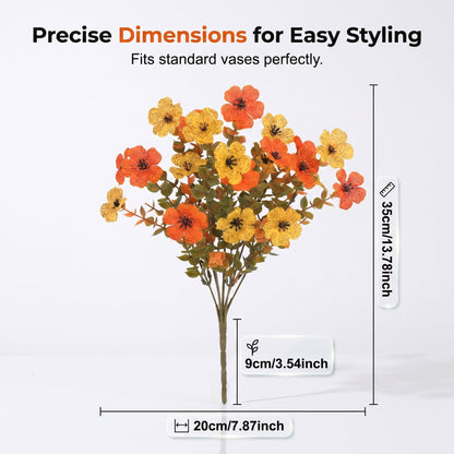 🍂🧡Artificial Autumn Violet Silk Flower Bouquet✨Weatherproof Faux Fall Floral Stems, Front Porch & Table Arrangement, Halloween Home Decor