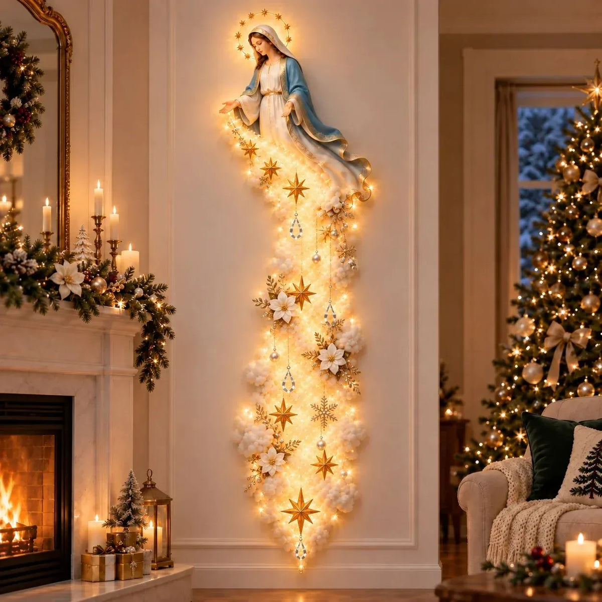 🔥🎁✨ Christmas Blessing Cloud Trail Wall Light Collection – Jesus, Mary & 6 Signature Designs
