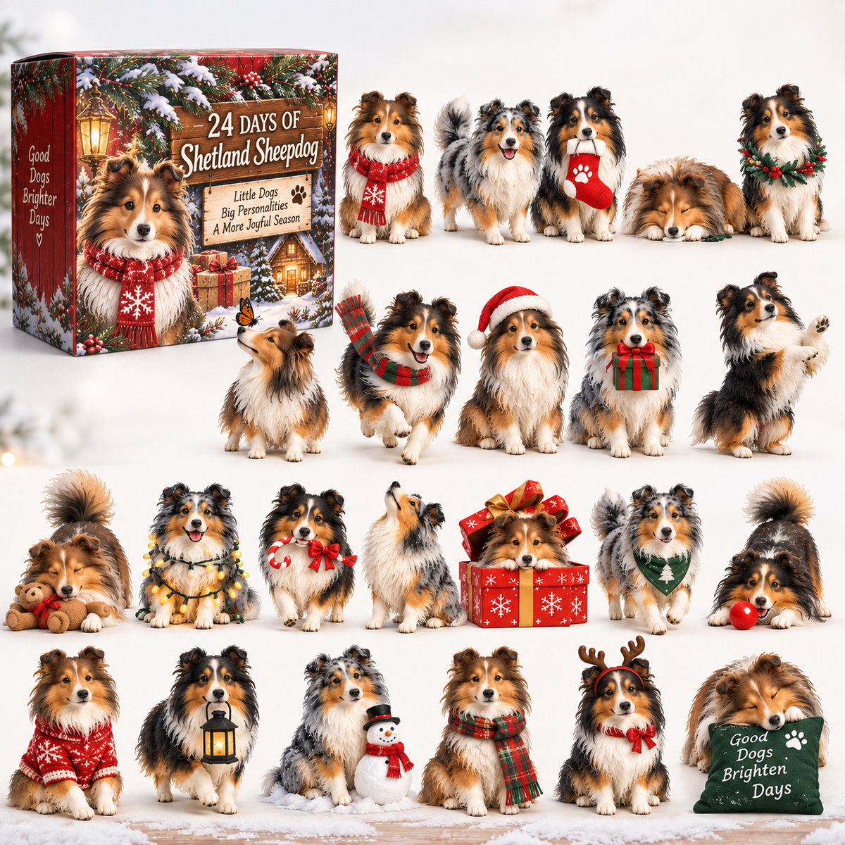 24 Days of Sheltie Joy — 24 Fluffy Personalities, One Loyal Little Pack 🐾❤️
