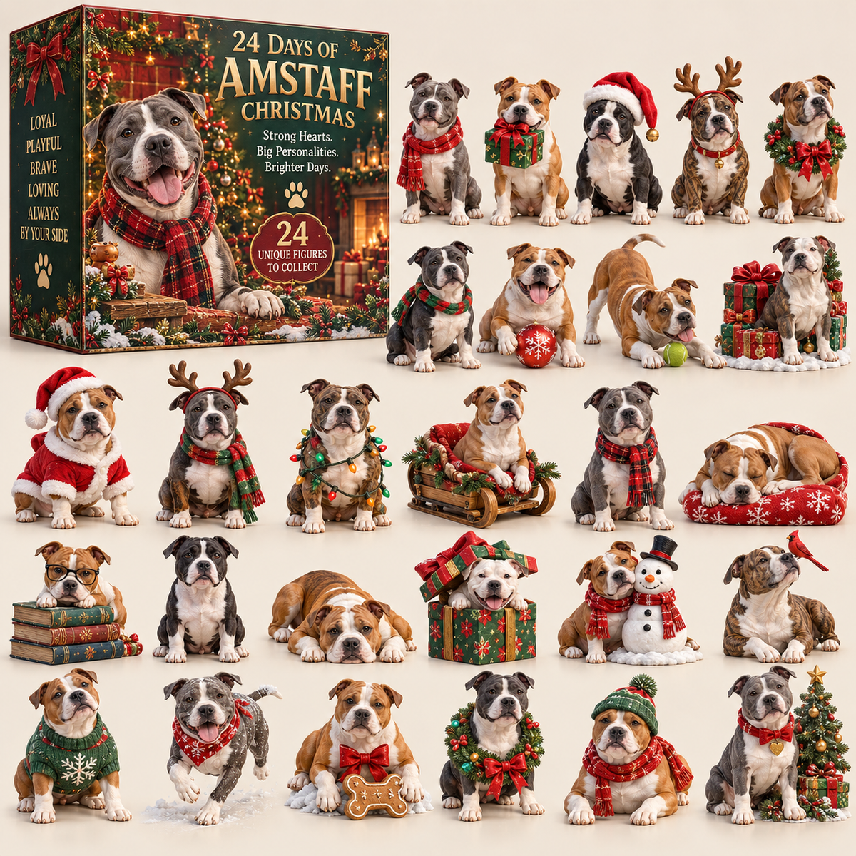 24 Days of AmStaff Christmas – 24 Big Personalities, One Loyal Pack 🐾🎄