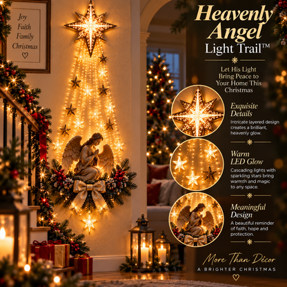 👼 Heavenly Angel Light Trail – Faith-Inspired Christmas Wall Decor
