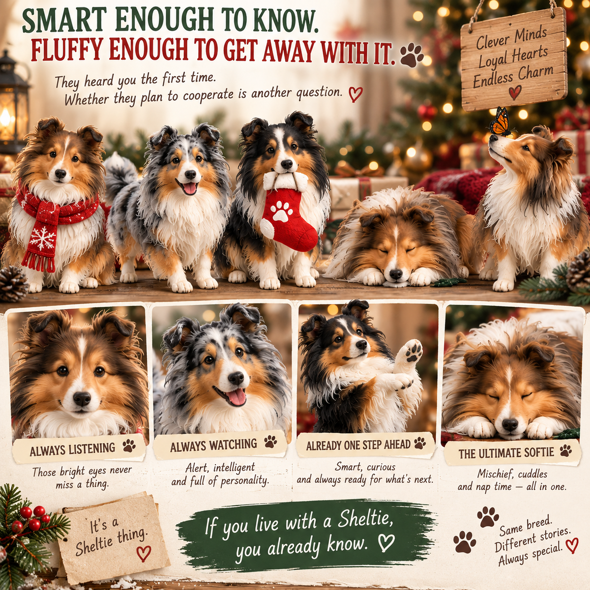 24 Days of Sheltie Joy — 24 Fluffy Personalities, One Loyal Little Pack 🐾❤️