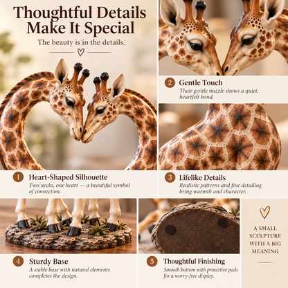 Better Together – Giraffe Heart Sculpture 🦒♡🦒