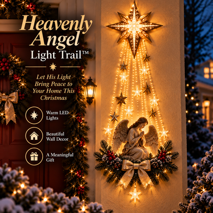 👼 Heavenly Angel Light Trail – Faith-Inspired Christmas Wall Decor