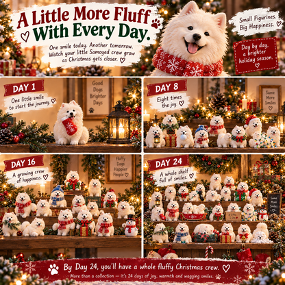 24 Days of Samoyed Smiles — A Different Fluffy Christmas Moment Every Day 🎄