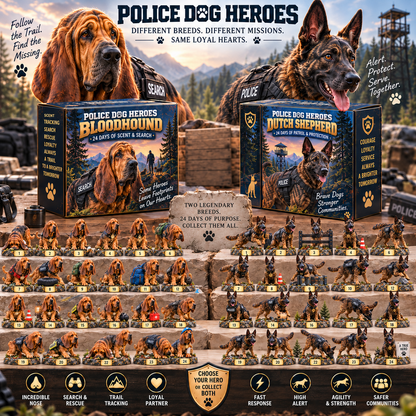 🐾 24 Days of Police Dog Heroes — Bloodhound & Dutch Shepherd Mission Collection