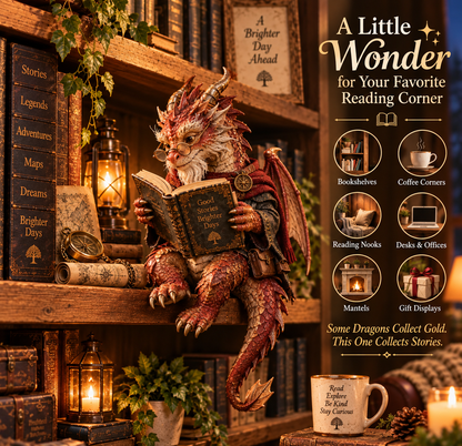 🐉 Wandering Scholar Dragon Enchanted Reading Figurine