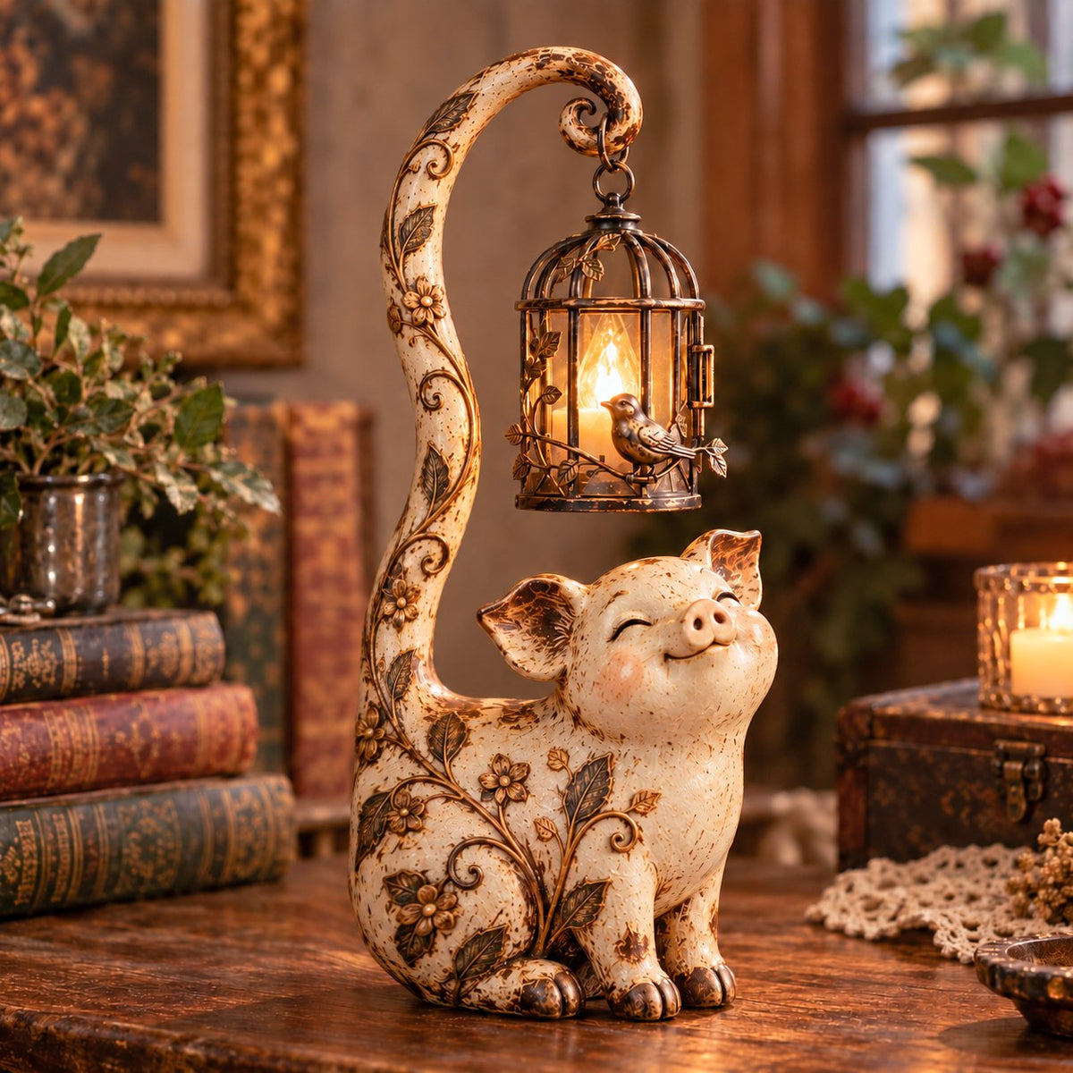 🐈‍⬛Vintage Cat Lantern Sculpture Lamp - A Little Guardian of Warmth, Memories & Cozy Corners🐈‍⬛