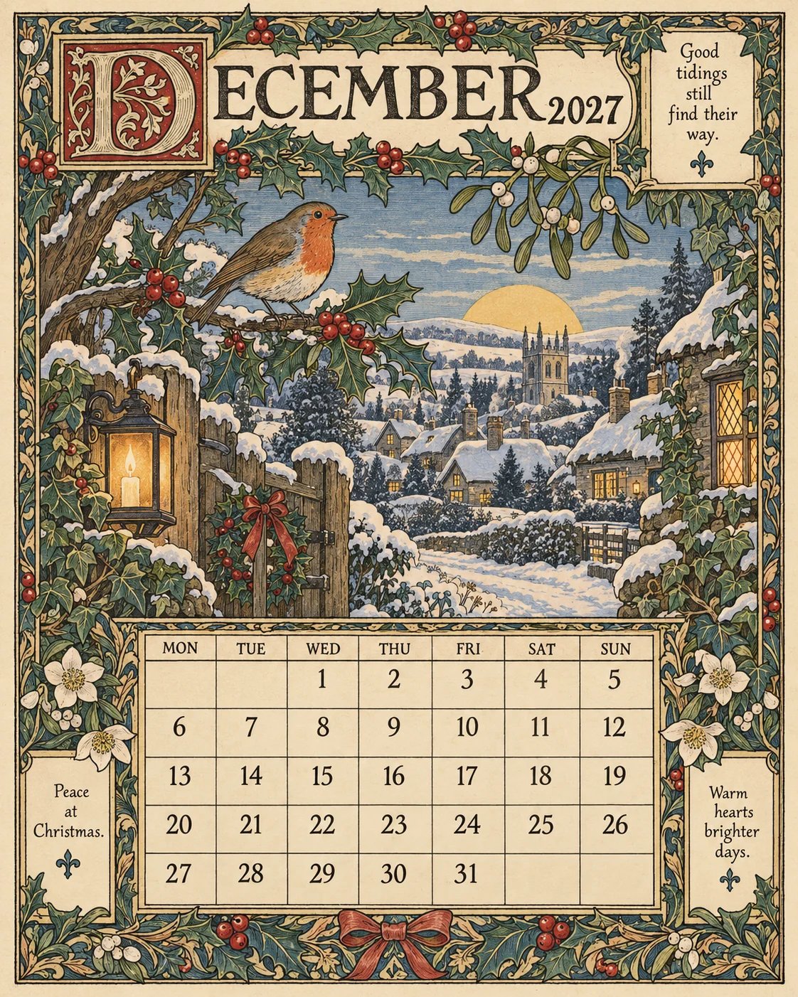 A Year in Britain 2027 – Vintage Storybook Wall Calendar