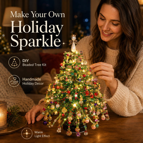 🔥HOT SALE 49% OFF🎄✨DIY Beaded Christmas Tree Kit – 🎅Create Your Own Sparkling Holiday Decoration