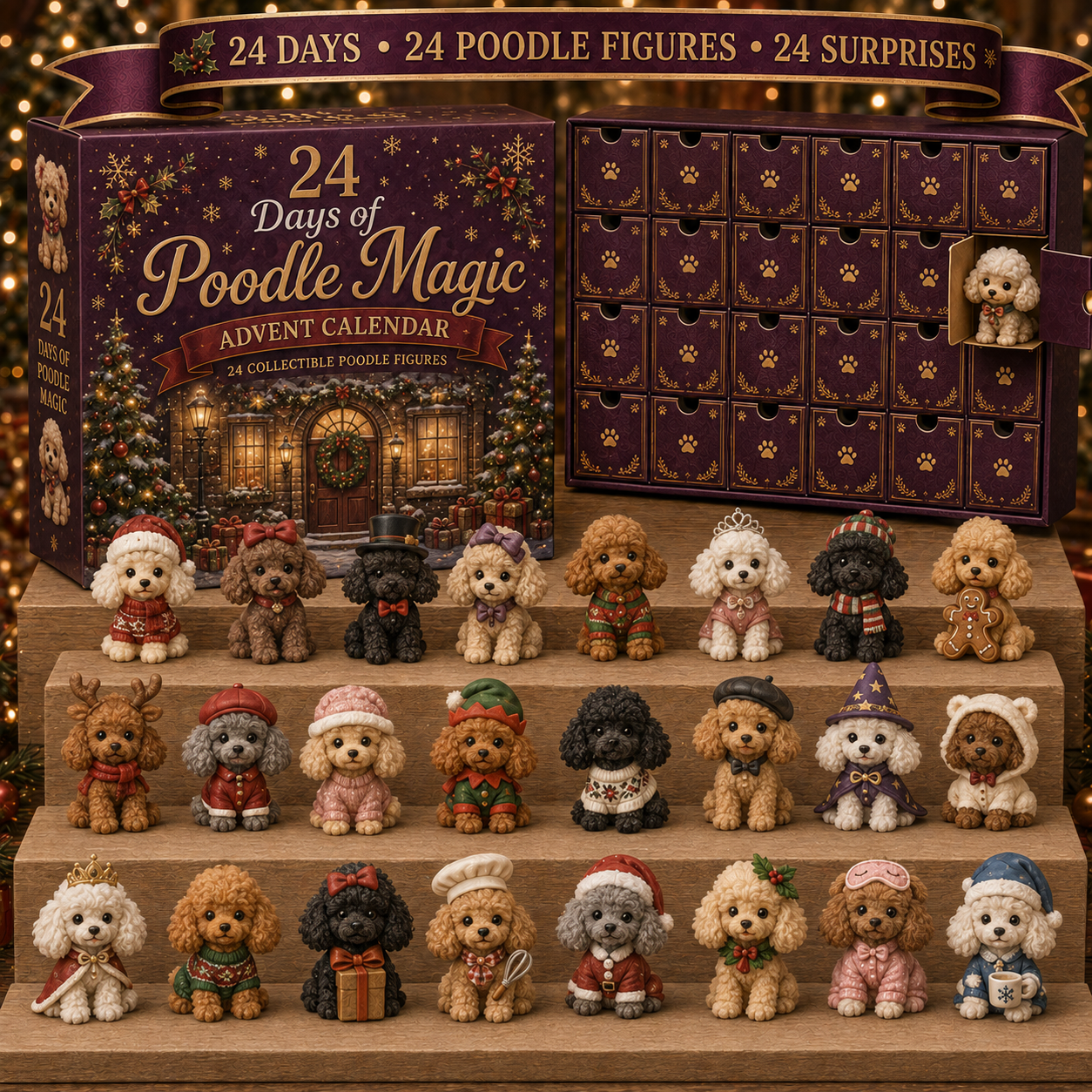 🥇 2026 Poodle Holiday Pawtrait Collection – 24 Festive Little Companions