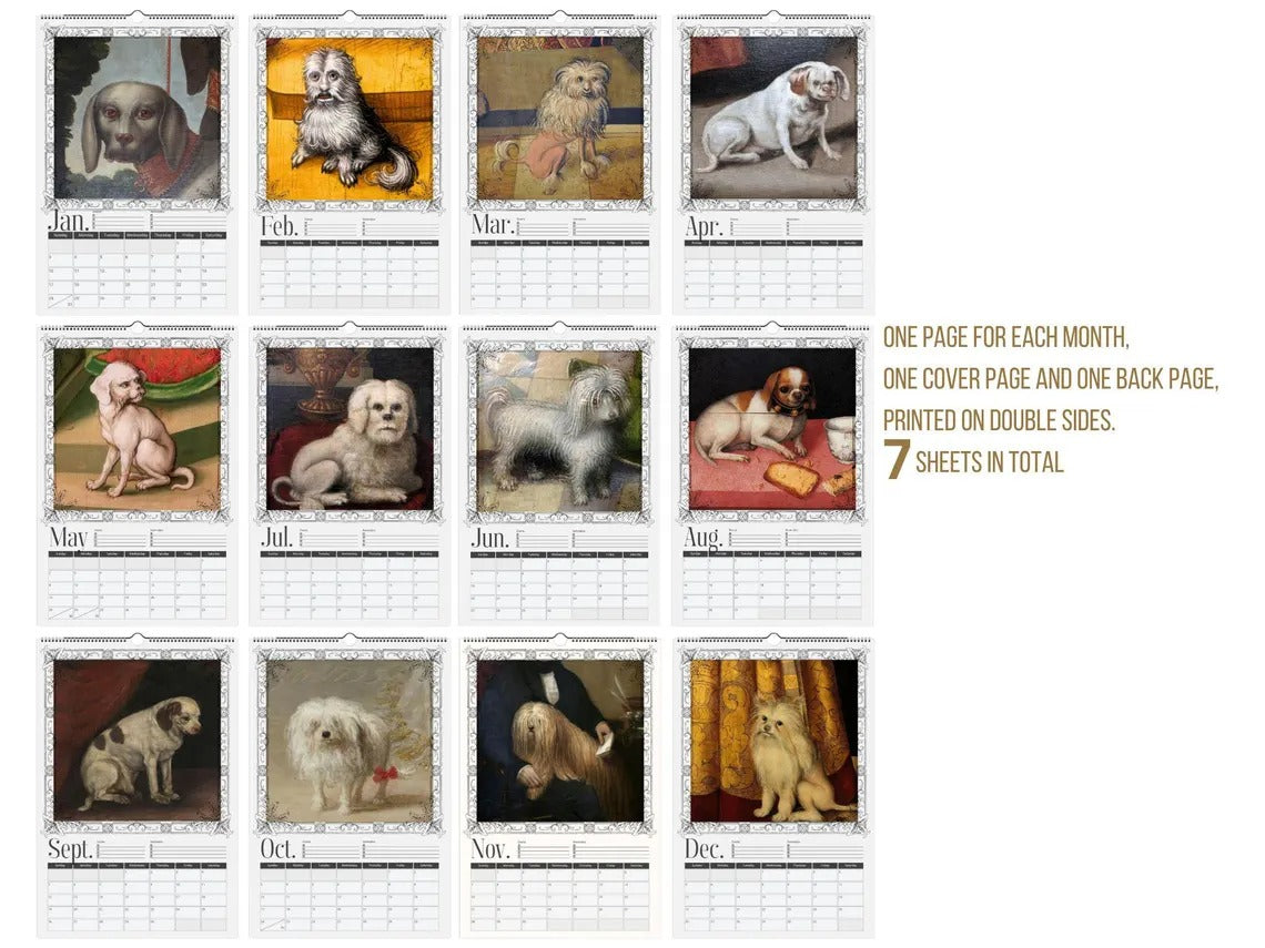 🎨 Strange Dogs in Serious Art — 2027 Wall Calendar 🐶
